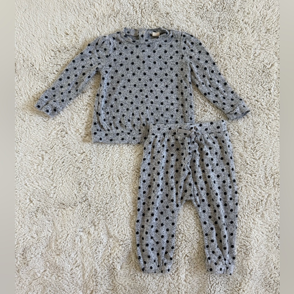 Tucker + Tate Grey Polka Dot Jogger Set - 12 months
